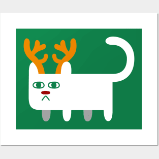 Cat Reindeer Posters and Art